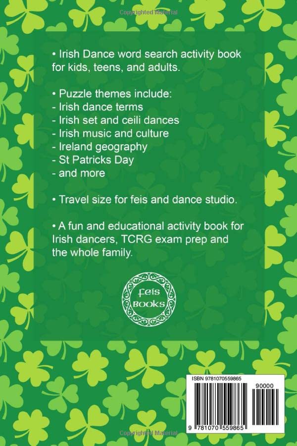 Irish Dance Word Search Activity Book