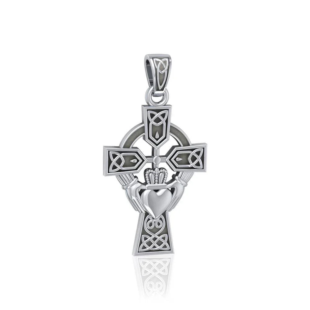 Celtic Cross & Irish Claddagh Pendant