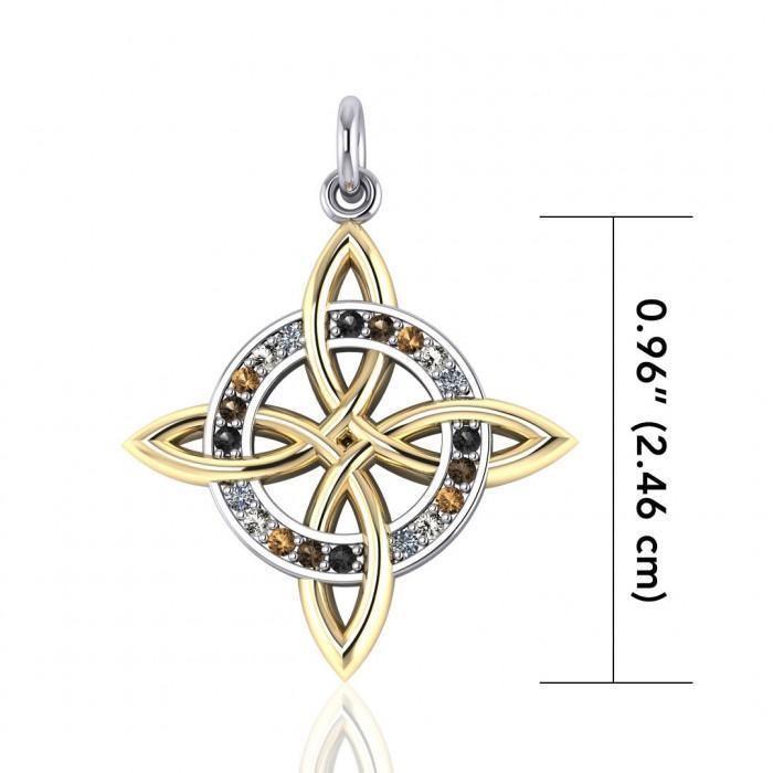 Celtic Four-Point Knot w/ Crystals Pendant