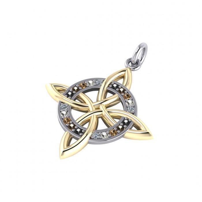 Celtic Four-Point Knot w/ Crystals Pendant