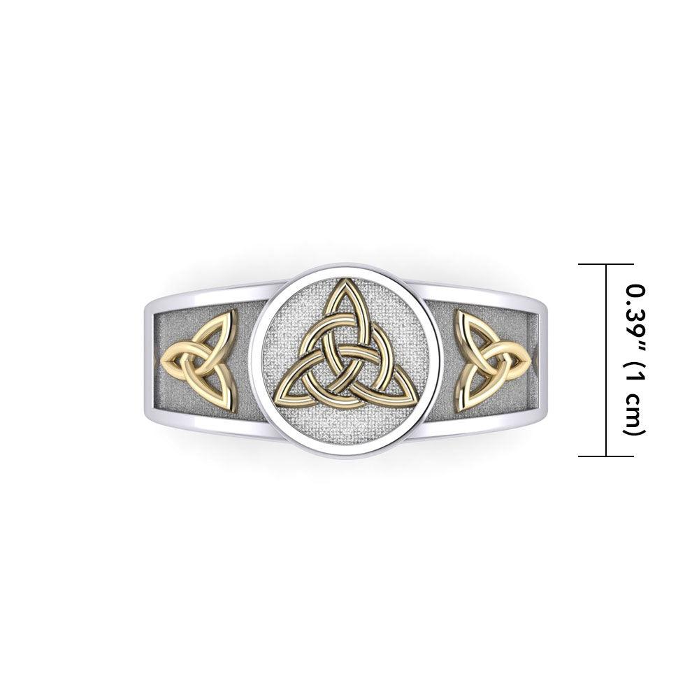 2 Tone Triquetra Signet Ring