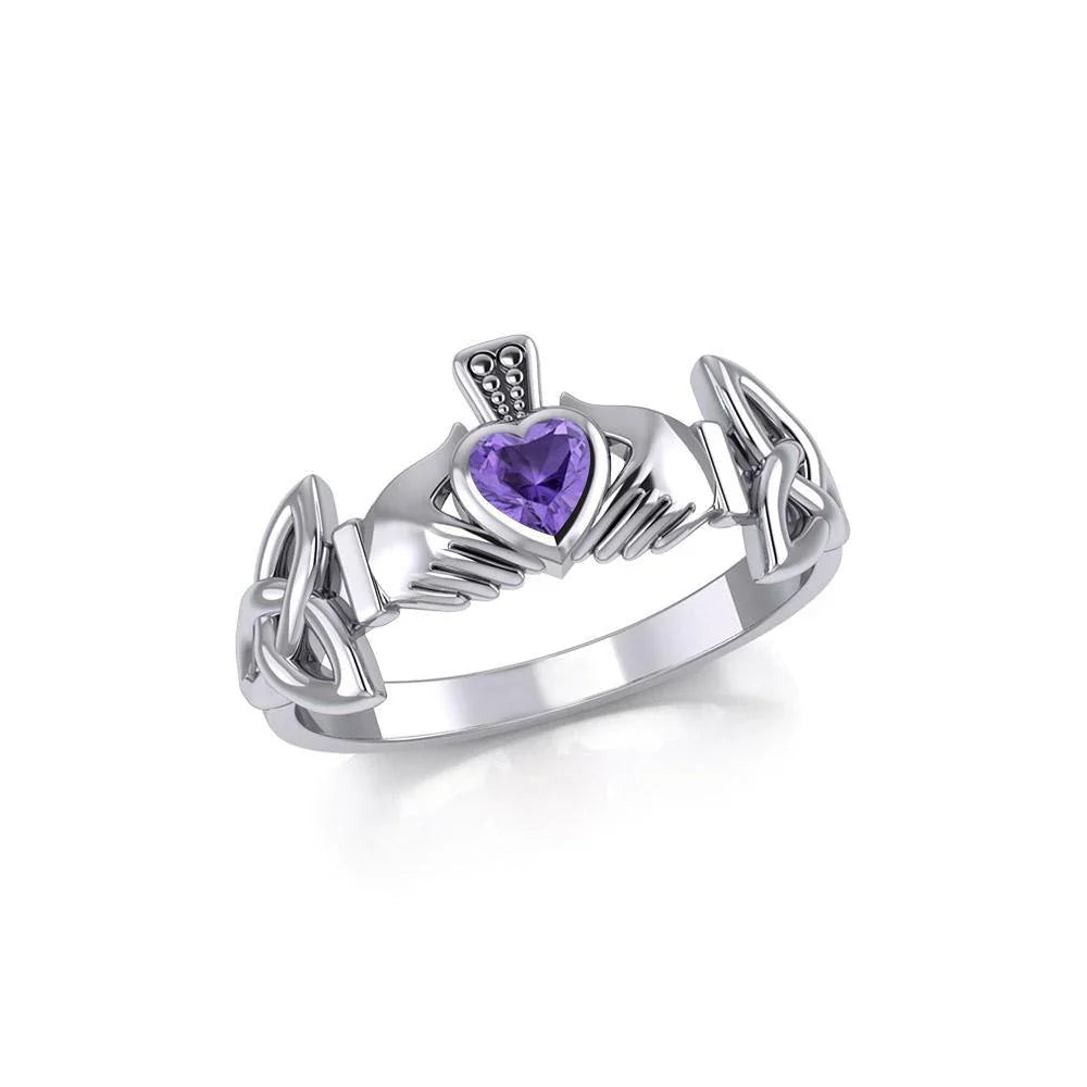Irish Claddagh Ring w/ Gem (TRI1902)