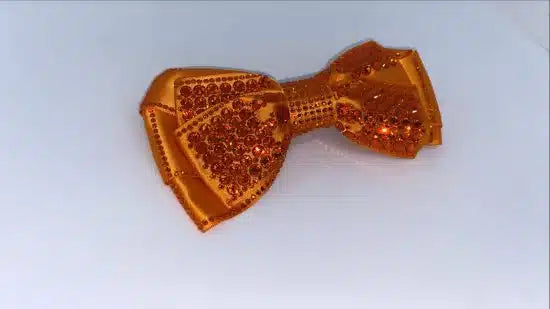 Large Satin Crystal Bow Clip
