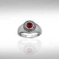 Celtic Knotwork Band w/ Marquise Gem Ring