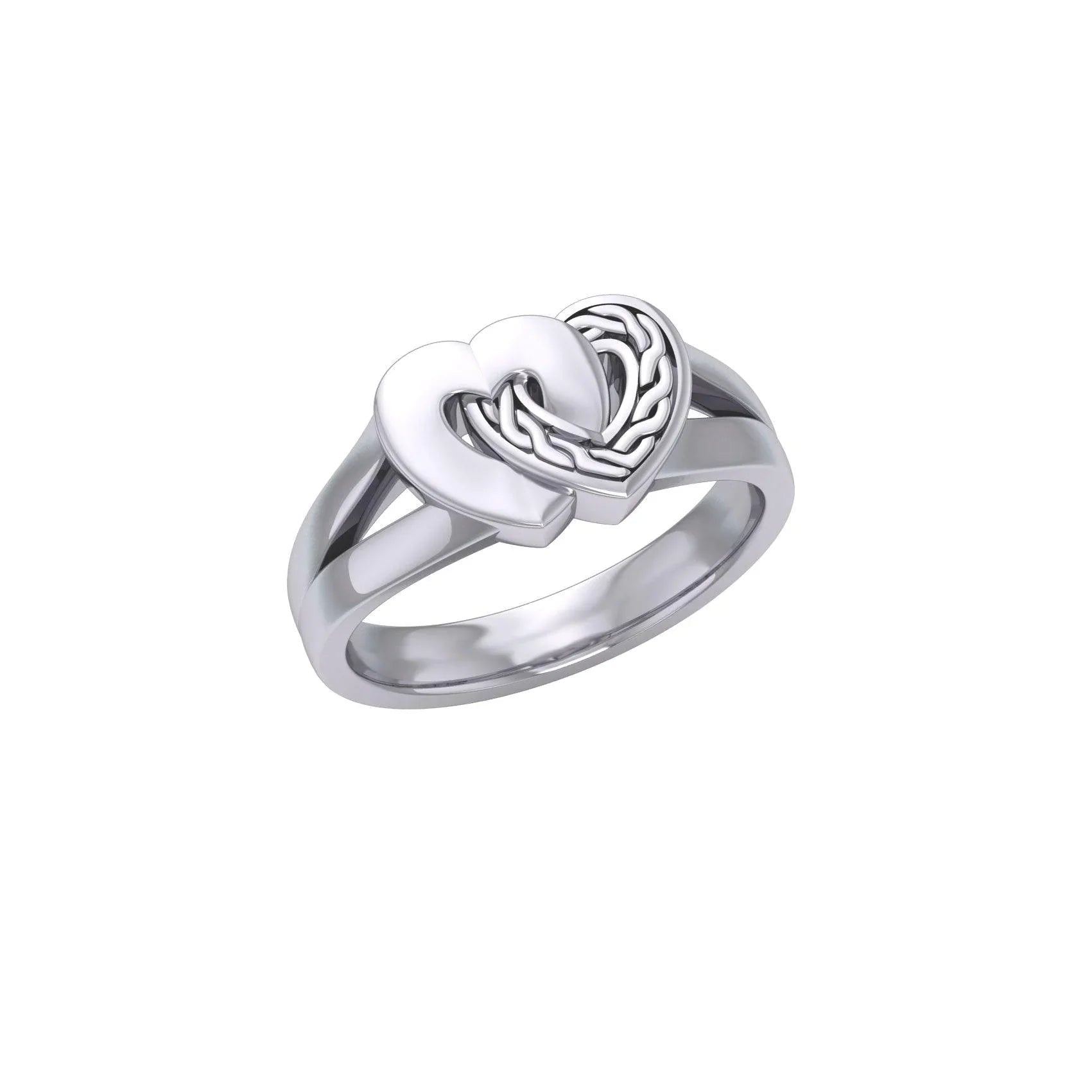 Celtic Knotwork Double Heart Ring