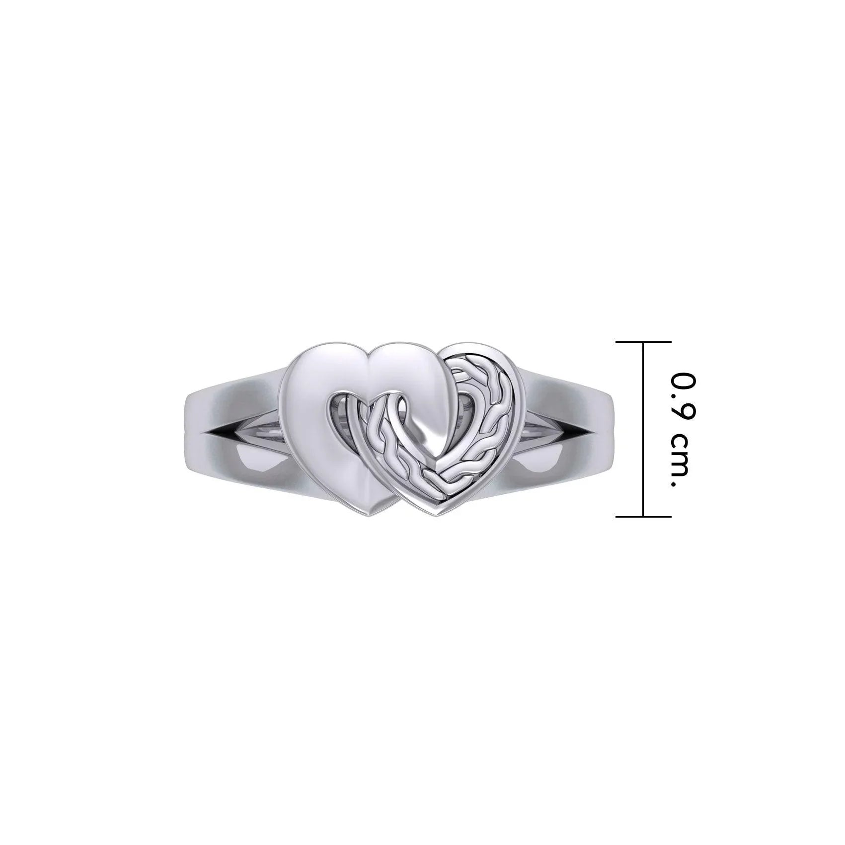 Celtic Knotwork Double Heart Ring