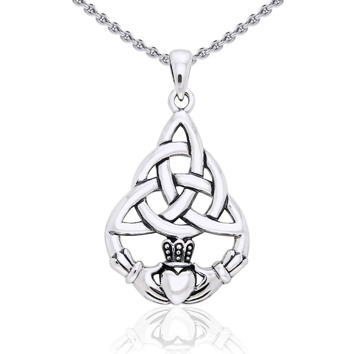 Celtic Triquetra & Irish Claddagh Pendant