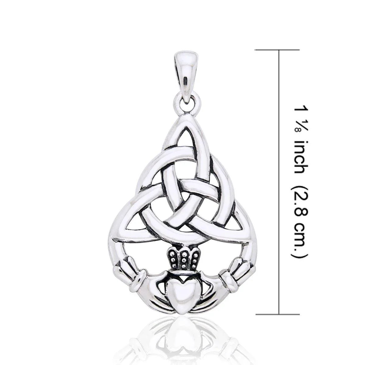 Celtic Triquetra & Irish Claddagh Pendant