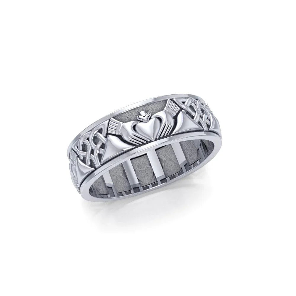 Claddagh & Celtic Knotwork Spinner Ring