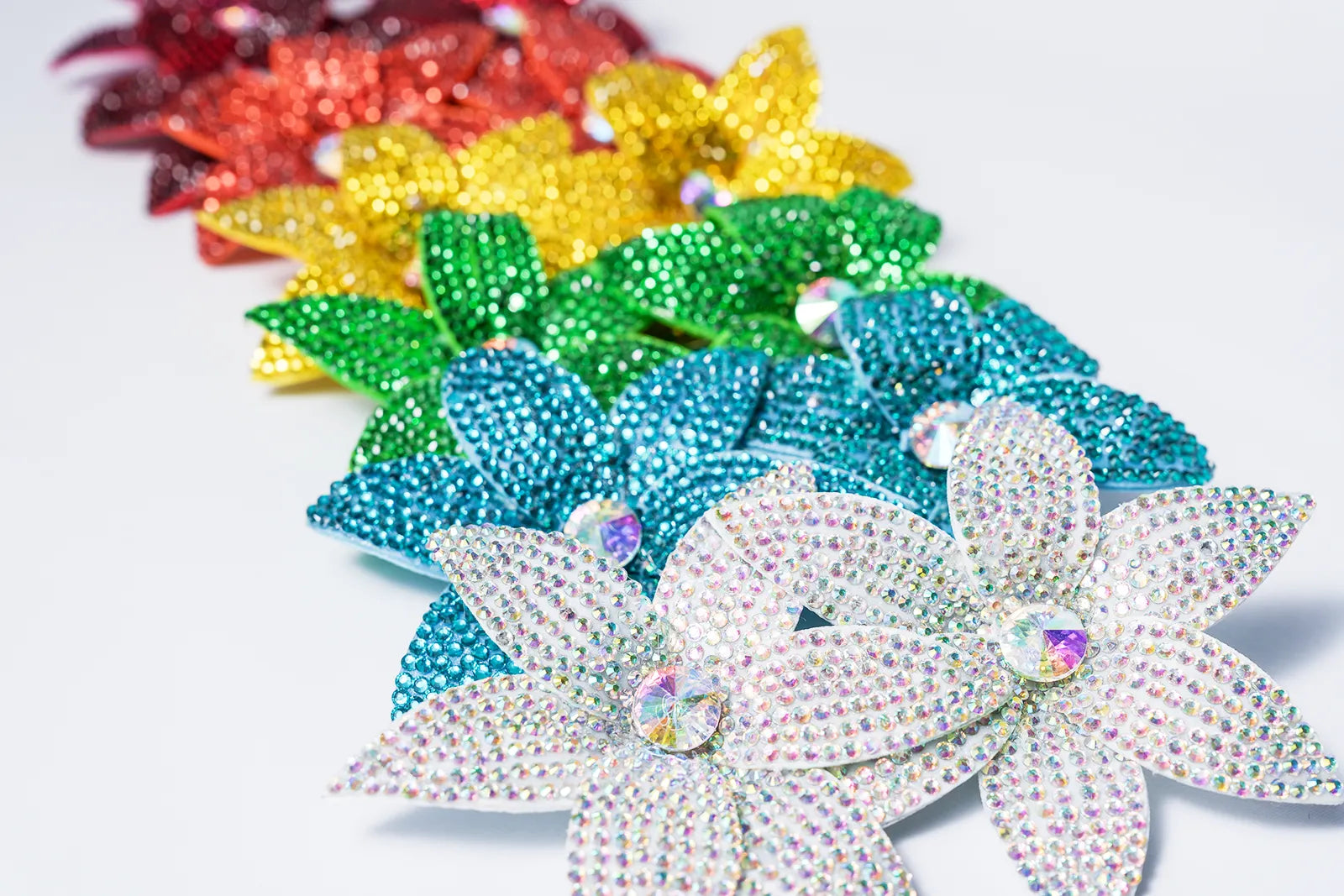 Double Crystal Flower Clip