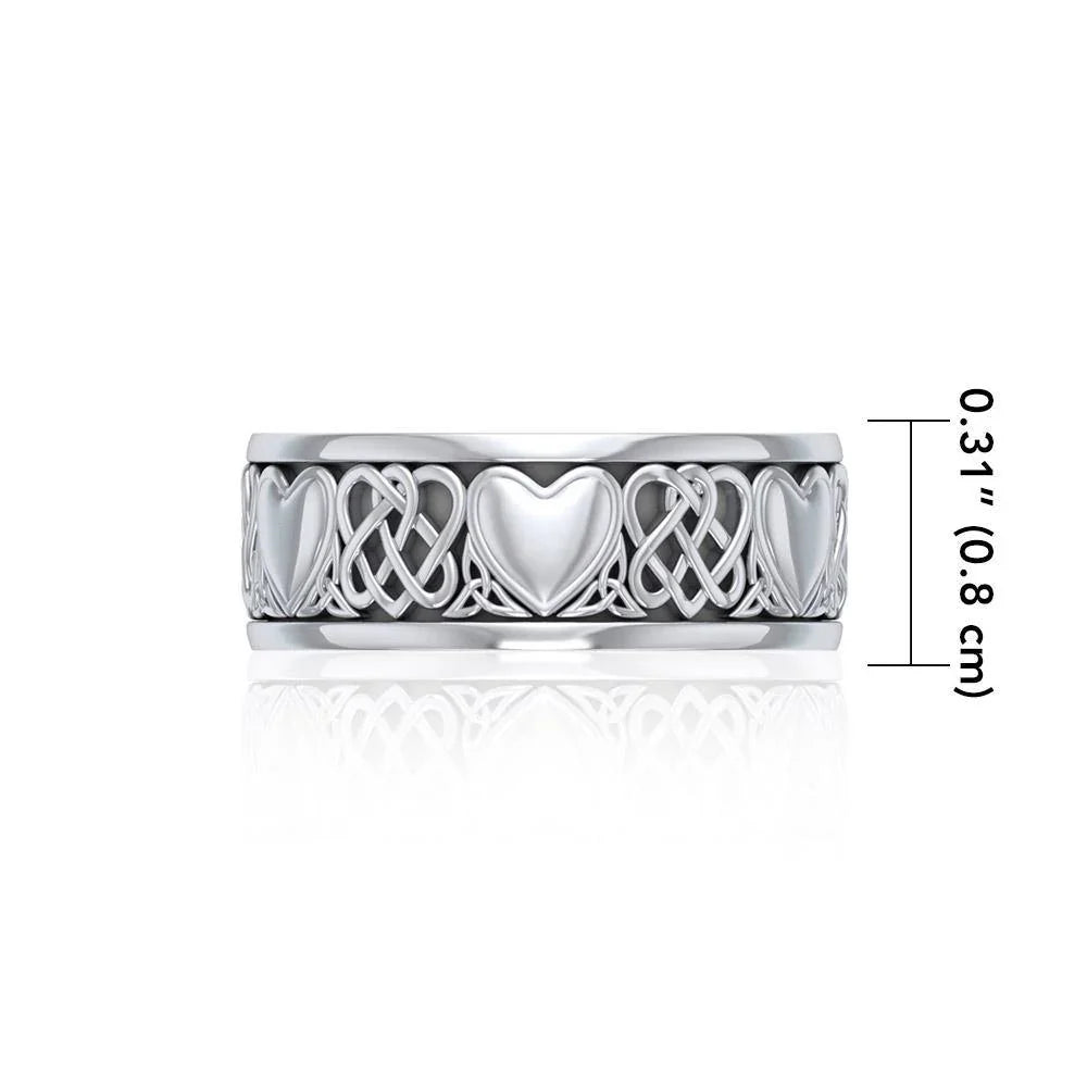 Heart & Celtic Knotwork Spinner Ring