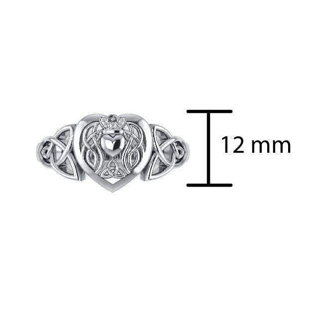 Knotwork Claddagh Heart Ring