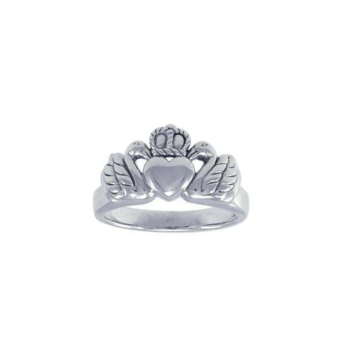 Swan Claddagh Ring
