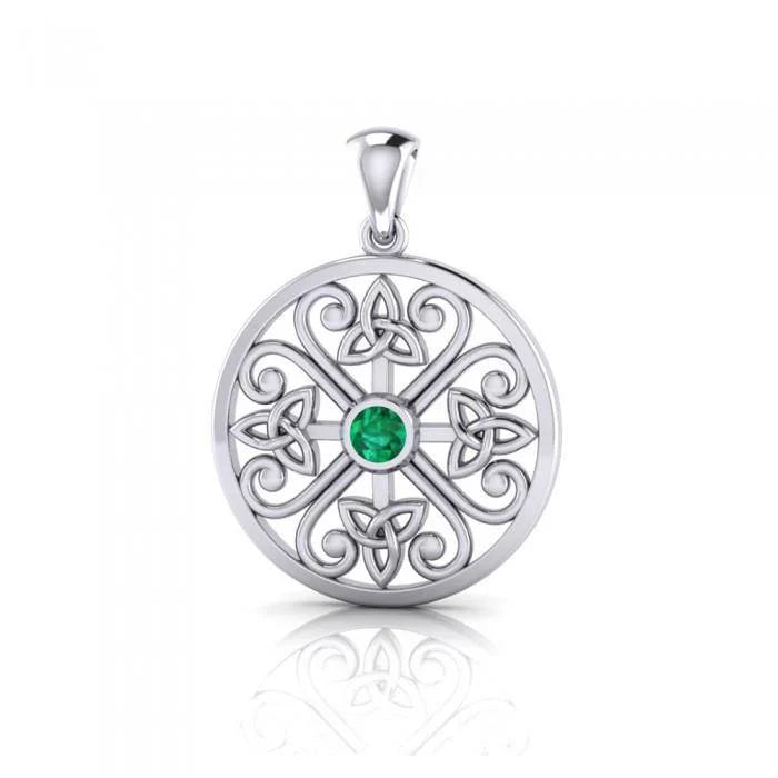 Triquetra Celtic Circle Pendant
